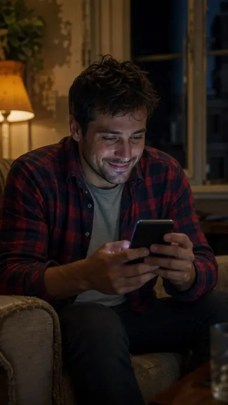 Gustavo, el protagonista de la serie, con su camisa leñadora